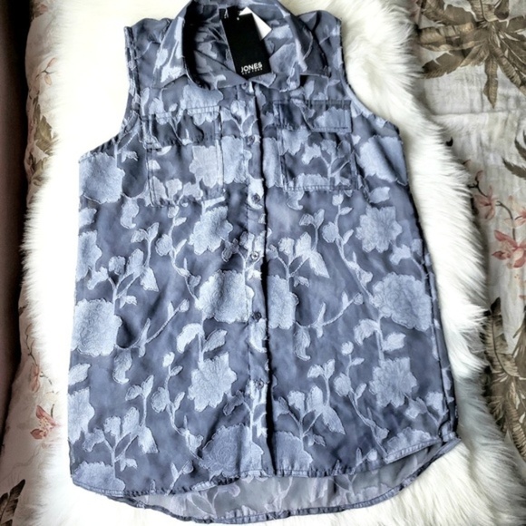 NWT Jones New York Floral Textured Sleeveles Top S - Picture 7 of 7